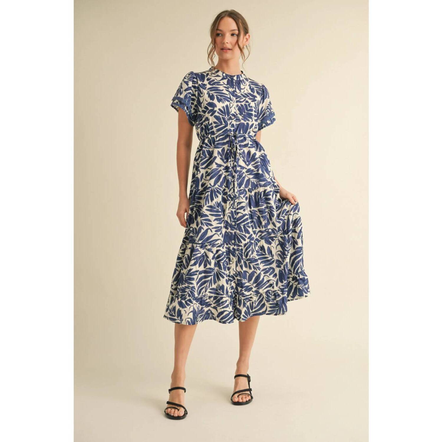 New Jodifl The Palms Midi Dress In Deep Indigo